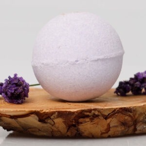 Single SugarBush Lavendar Bathbombs image with timber